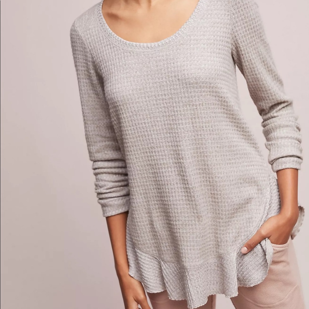 Anthropologie Saturday Sunday Waffle Knit Top